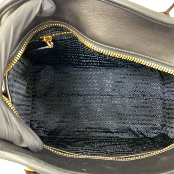 PRADA Black Leather Shoulder Bag - Picture 9 of 10